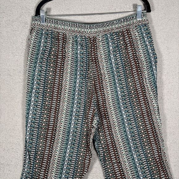 Jessica Simpson Pull On Pants Women’s Size‎ L Geometric Clam Diggers Ankle Capri - Picture 9 of 11